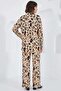 Women's Shirt Collar Oversize Leopard Patterned Cream Double Set - 6