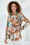 Women's Graphic Patterned Viscose Milk Coffee Shirt - 3