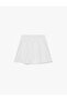 High Waist Relaxed Fit Pleated Shorts Skirt - 4