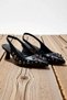 Women's Pointed Toe Kitten Heel Shoes with Troc Stone Detail, Laceless, Comfortable Cut, Casual, Modern