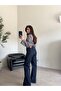Navy Blue High Waist Straight Jeans - 3