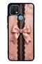 Oppo A15 Glossy Phone Case with Pink Lace Bow Design