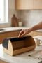 Lunora Bamboo Bread Box with Metal Lid Ckr4539 - 2