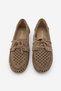 Women's Genuine Leather Loafer Perforated Lace-Up Casual Shoes Lunosi Camel Suede - 7
