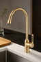 Matte Gold Vintage Kitchen Faucet Special Design Sink Fixture Stello Brushed Gold Kitchen Faucet - 4