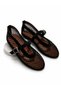 Women's Black Mesh Mary Jane Ballerina Buckle Round Toe Summer Casual Shoes Valencia - 5