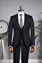 3 Button Red Vest Suit Dobby Black