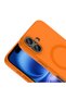 iPhone 16 Compatible Case Magsafe Supported Aris Silicone Cover - Orange - T42741 - 2