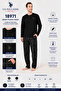 Men's Long Sleeve Placketed Collar Cotton Pajama Set with Pockets Bottom Pajama