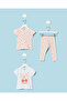 Infant Girls White And Pink Printed 3 Piece Set