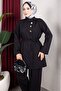 New Season Suit with Side Buttons on the Front - Black Rbz2608Y