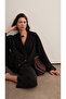Black Double-Breasted Buttoned Lyocell Jacket and Trousers Two-Piece Set - 7020 - 3