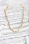 Gold Color Brass Tifani Model Women's Necklace with Fine Workmanship and Elegant Design - 2