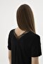 Women's V-Neck Short Sleeve Black Pajama Set C2T9N512 - 4