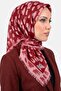 وشاح نسائي من قماش التيمبليه المزخرف بفرشاة ملونة باللون الأحمر
