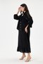 Black Italian 100% Linen 2-Piece Suit with Mesh on the Shoulder and Collar Jacket Long Dress Size 38 - 44 - 3