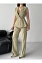 Double-Breasted Sleeveless Jacket and Palazzo Pants Two-Piece Set Women - 3