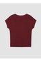 Lcw Everyday Burgundy V-Neck Women's T-Shirt - 6