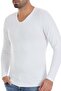 Bamboo V-Neck Men's Long Sleeve T-Shirt White
