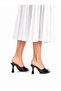 Women's Black Patent Leather Heeled Slippers Open Toe Shiny Surface Stylish Evening Dress Casual Use Summer Shoes - 3