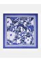 Retro Floral Patterned Viscose Scarf Indigo