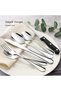 E-far Flatware Set of 24, Stainless Steel Silverware Cutlery Set for 4, Dinner Eating Utensils Include Soup Spoons Salad Forks Steaks Knives, Simple Design & Mirror Finish, Dishwasher Safe - 3