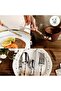 Bamboo Silverware Set Natural Bamboo Flatware Set Hand Crafted Bamboo Cutlery Utensils (4 sets, 20 Cutlery Pieces, Silver) - 7
