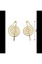 💎   Vip Series Zamak Brass Plated, Steel Tip Gold Color Left Hand Key Symbol Patterned Women's Earrings 🌟 - 3