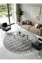 Babil Post Plush Non-Slip Carpet with Round Pompom Fringes, 1.3 ml Height, 2.2 ml Thickness, Easy to Wash - 3