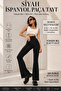 Leggings Women's Cotton Knitted Spanish Leg High Waist Black, Beige - 2