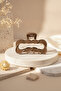 Shiny Wavy Design Brown Hair Claw Barrette Clip Women Accessory - 6