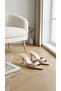 Women's Slippers with Single Strap, Pointed Toe, with Stitching Detail on the Front, 7 cm - 6
