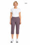 Women's Babetta Elastic Waist, Slit Legs, Pockets, Regular Waist, Flexible Two-Thread Capri Pants Lavender