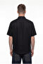 Men's Short Sleeve Oversize Linen Shirt Black - 5