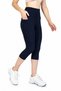 Nova Navy Blue Pocketed Capri High Waist Sports Leggings