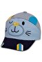 3D Eared Face Pattern 0-24 Months Cap Hat - Gray