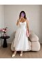 Scalloped Strappy Lace Long Dress - 2