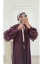 Molly Nelly Women's Voile Sleeve Detailed Long Tunic Overcoat Cap - 4