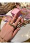 Gold Green Zircon Stone Vintage Adjustable Anti-Tarnish Ring - 5
