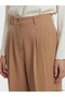Yellow Loose Fit Women's Pleated Fabric Trousers - 3