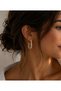 V Model Women's Zircon Stone Steel Earrings - 2