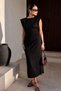 Padded Stone Embroidered Dress – Crew Neck Dress with Drawstring Detail, Stylish & Casual Dress My3535 - 3