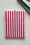 Striped Model Pocketed Fabric Book Cover - Gift for Book Lovers - 2