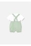 Baby Knitted Short Jumpsuit T-Shirt Set Green 1610 - 2
