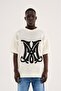 Men's Mchnst m Lettered Knitwear T-Shirt Ecru