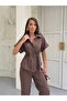 Premium Drawstring Waist Casual Shirt and Pants Two-Piece Set - 3