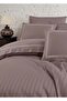Lace and Image Embroidered Cotton Satin Double Duvet Cover Set-A.Brown - 2