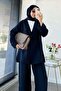Premium Single Button Modal Trousers Suit - Navy Blue - 3