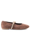 Genuine Leather Brown Women's Ballerina Shoes - Rgn8139