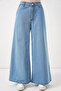 Women's Wide Leg High Waist Jeans 1515 - Light Blue - 2